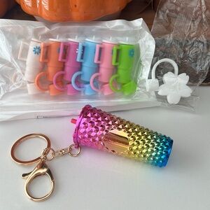 Cute. Mini straw.topper keychain